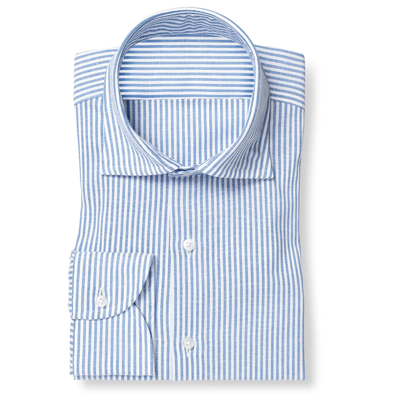 【定制】条纹休闲衬衫-蓝白条
